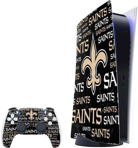 Skinit Decal Gaming Skin Compatible with PS5 Bundle - Officially Licensed NFL New Orleans Saints Double Vision Design in Saudi Arabia