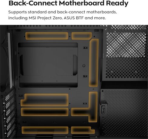 MONTECH HS02 PRO, ATX Mid-Tower PC Case, Gaming PC, High-Airflow, Reversible Layout, Sturdy Curved Tempered Glass Front Panel, 5x ARGB PWM Fan Pre-Installed, Sink-in Design, Toolless Panels, Black, US in Saudi Arabia