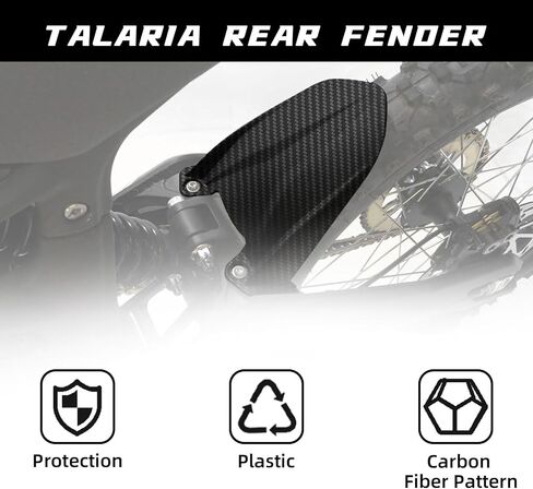 واقي الطين للحاجز الخلفي للدراجة النارية لدراجة Talaria Sting X3/MX3/MX4 الكهربائية الترابية باللون الأسود in Saudi Arabia