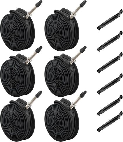 6 حزمة 700c أنبوب إطار الدراجة 700 x 23c 25c 28c 30c 32c 35c 38c 40c 42c أنابيب دراجة الطريق 700c الأنبوب الداخلي 48 مللي متر بريستا صمام بوتيل أنبوب دراجة مطاطي ورافعات الإطارات in Saudi Arabia