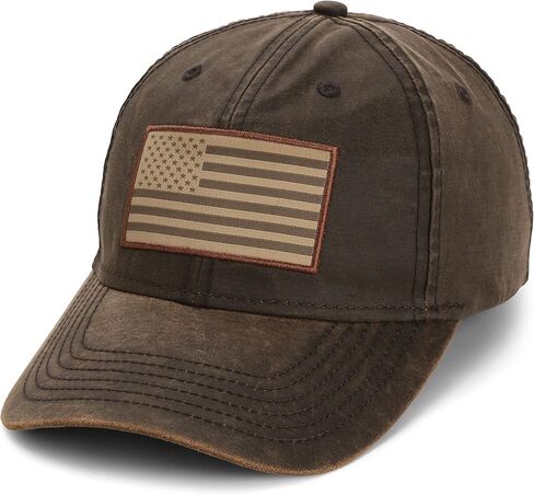 Waxed Cloth American Flag Cap American Fit US Flag Cap Fits Head Size MD - 2X in Saudi Arabia