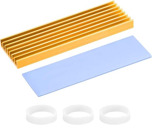 PATIKIL M.2 2280 Nvme SSD Heatsink 70x22x3mm, 2 Set Radiator Cooler Aluminum Heat Sink Cooling Fin with Thermal Pads/Tape/Rubber Ring for Laptop Electronics CPU Led, Silver in Kuwait