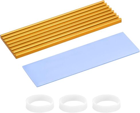 PATIKIL M.2 2280 Nvme SSD Heatsink 70x22x3mm, 2 Set Radiator Cooler Aluminum Heat Sink Cooling Fin with Thermal Pads/Tape/Rubber Ring for Laptop Electronics CPU Led, Silver in Kuwait
