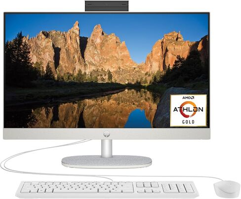 HP 23.8 inch All-in-One Desktop PC, FHD Display, AMD Athlon Gold 7220U, 4 GB RAM, 256 GB SSD, AMD Radeon Graphics, Windows 11 Home in Saudi Arabia
