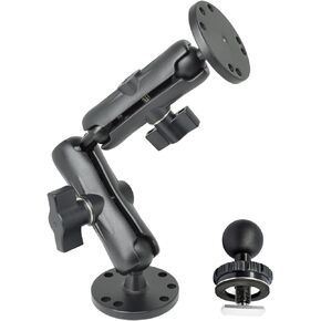 Aluminum Extension Arm,AMPS Round Plate Long Arm Ball Mount for GPS/Fish Finder,with T-Bolt Attachment for Track Mount and Backup Camera Monitor,B Size 1" Ball Mount Compatible with RAM