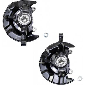 TRQ Front Steering Knuckle & Wheel Bearing Hub Pair Set of 2 LH Left Driver RH Right Passenger Side Assembly Compatible with 2009-2013 Toyota Corolla 2009-2013 Matrix 510070 698-380 698-381