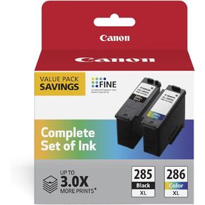 مجموعة خرطوشة حبر ملونة أصلية من Canon PG-285 XL أسود/CL-286 XL، (2 خرطوشة)