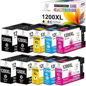 Miss Deer Maxify 1200 Ink Cartridges Compatible for Canon 1200XL PGI 1200 XL, High Yield Work with Maxify MB2720 MB2120 MB2020 MB2050 MB2320 MB2350 MB 2720 2120 Printer 10 Pack (4BK, 2C, 2M, 2Y)