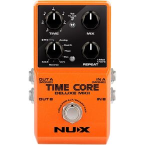 NUX Time Core Deluxe MKII Delay Effect Pedal, 7 Types Delay, 40 Seconds Stereo Phrase Looper