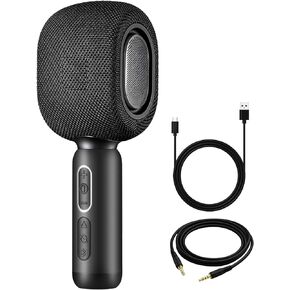 Wireless Karaoke Microphone, 4-in-1 Handheld Bluetooth Mic Speaker with Recording for Home Party, Car Travel. Gift for Kids & Adults (Pink)