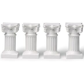 Garwor 4Pcs Roman Column Decoration Greek Columns Candle Holder Mini Resin Roman Pillar Statue Resin Candlestick Stand Wedding Table Decoration