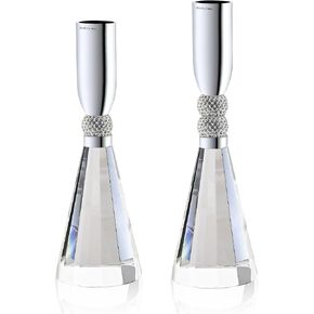 Candle Holder Crystal K9 Heavy Base for Table Decorations Christmas Party Wedding Halloween Décor Set of 2 (Gold) in Saudi Arabia