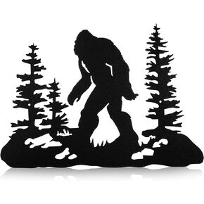Bigfoot Statues for Yard Sasquatch Statue Bigfoot Wall Art Decor Vintage Metal Sasquatch Wall Sign Bigfoot Sign Indoor or Outdoor Door Hanger Sign Farmhouse Wall Hanging Ornament for Home (Colorful)