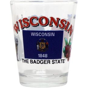 Wisconsin The Badger State All-American Collection Shot Glass