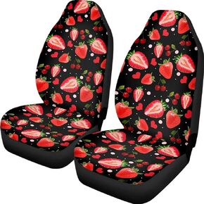 JoyLamoria Customize Personalized Printing Auto Seat Covers 2 pc Set, Seat Protector Car Front Seat Mat Cushion for Cars Sedan SUV Truck or Van