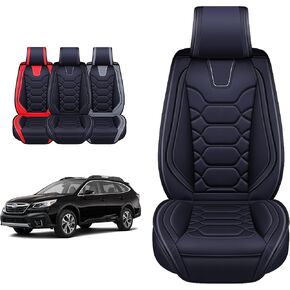 OASIS AUTO Forester Outback Legacy Impreza Crosstrek Accessories Seat Covers 2010-2025 Custom Fit Leather Cover Protector Cushion (Premium Full Set, Brown)