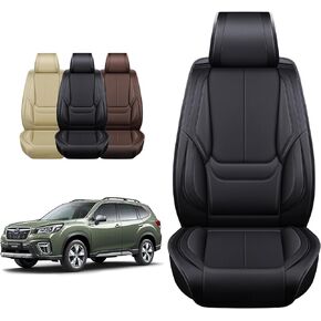 OASIS AUTO Forester Outback Legacy Impreza Crosstrek Accessories Seat Covers 2010-2025 Custom Fit Leather Cover Protector Cushion (Premium Full Set, Brown)
