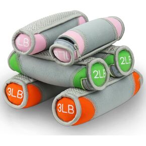Soft Dumbbell Hand Weights Set for Jogging Running and Physical Therapy Yoga Women Men Workouts,Detachable Walking Weight with Hand Strap and Washable Cover
