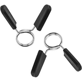 Barbell Clamps Dumbbell Spring Clip Circlip Collars 1 Inch Weight Bars Clips Fitness Weightlifting Lock Buckle for Standard Bar Barbell Strength Training Gym Accessory