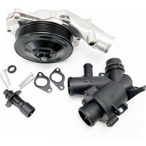 1 set Water Pump w/B-olts Gaskets Kit Appropriate for V8 R LR097165, Water Pump Gaskets Connector With Thermostat Kit Repalcement Part