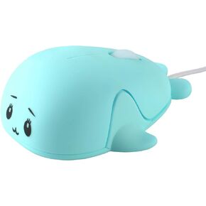 elec Space Wired Mouse, Cute Animal Dolphin Shape USB Wired Mouse Optical Mice for Desktop PC Laptop Computer,3 Buttons,3.87feet Cord-Blue