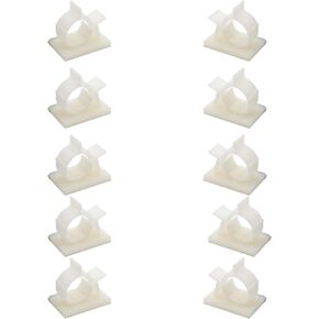 EZRODI 10 Pack 3/8“" RO Tubing Mounting Clips Adhesive Tubing Locking Clamps White Cable Organizer (10, 3/8" Tubing O.D.)
