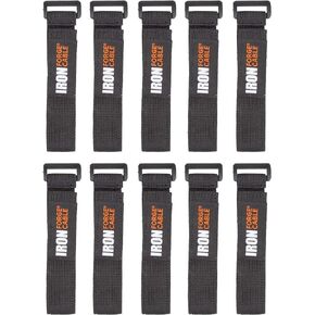 Iron Forge Cable Extension Cord Wrap Organizer, 12 Pack of Elastic Storage Straps - 6 x 1 Inch, Hold Up to 25 lbs, Stretchy Hook & Loop Cinch Straps for Power Cables, Hoses, Ropes, and More