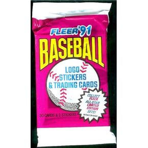 1991 مجموعة بطاقات بيسبول فلير جامبو غير مفتوحة (30 بطاقة في كل عبوة) in Kuwait