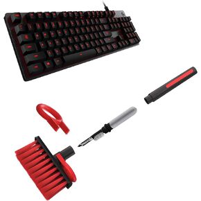 PrimOffice- Soft Cleaning Brush 5 in 1 Multi-Function with Computer Cleaning Tool Kit (Key Remover,Flocking Sponge,Metal Pen Tip,High-Density Brush,Nylon Bristles).To clean Keyboards,Earphones,Laptops