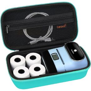 Canboc Carrying Case for Phomemo M110/ M120 Label Maker, Portable Mini Bluetooth Thermal Label Printer Storage Bag fit Printer Labels, Cable, Rose Gold (Case Only)