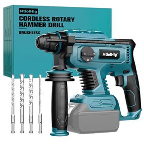 7/8" Rotary Hammer Drill for Makita 18V Battery: SDS-Plus Cordless Drill with Safety Clutch for Concrete Masonry, 2.5 Joules Power Drill, Including 4 Drill Bits in Kuwait