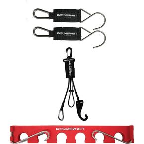PowerNet Dugout Bundle | Baseball Softball Bat Fence Rack + Fence Hook + Gear Hanger | Keep Training Equipment Organized and Off The Ground | Holds Up to 12 Bats