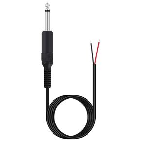 (6 ft Replacement 6.35mm Male Plug to Bare Wire Open End TS 2 Pole Mono 1/4" 6.35mm Plug Jack Connector Audio Cable for Microphone Speaker Cable Repair