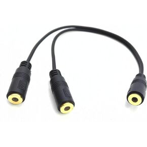 zdyCGTime 9 inch Stereo 3.5mm 1-Female to 2-Females Splitter Cable & Gender Changer