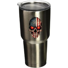 5081 AMERICAN FLAG SKULL 2"x3" 2 Pack Vinyl Sticker Decal for Yeti Mug Cup RTIC Sic Cup Thermos Cup or laptop cell phone wrap or hardhat