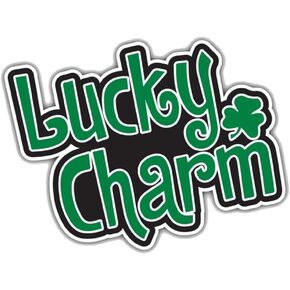 Lucky Charm Irish Ireland Shamrock OriginalStickers0466 Set of Two (2X) Stickers , Laptop , Car , Truck , Size 4 inches on Longer Side