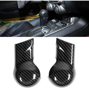JeCar 2PCS Gear Shift Knob Cover Trim Sticker for 2010-2015 Chevrolet Camaro (Carbon Fiber Look)