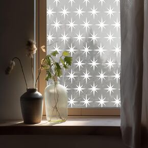 Pure White Frosted Privacy Stained Glass Window Film, Removable Static Cling Glass Decals Decor for Glass Window Door, Abstract Floral 78.74"x22.83"