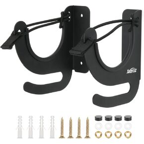 Metal Wall Mount Holder Archery Bow Display Holder Hanger Rack Stand Horizontal for Most Sports Stick Like Fishing Rod, Baseball Bat and Ice Hockey Stick, Matte Black