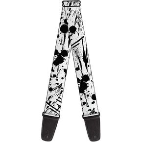 Buckle-Down Guitar Strap - Splatter White/Black - 2" Wide - 29-54" Length