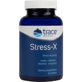 Trace Minerals | Stress-X Magnesium | Natural Stress Relief Dietary Supplement | Herbs, Minerals, Vitamins, Enzymes | Gluten Free | 60 tablets