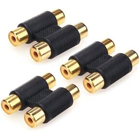 RCA Female to RCA Female Interconnect Coupler Adapter, with Gold Plated Housing for Mixer Amplifiers Cable Link (2rca F-F-1pack)