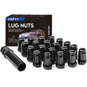 ZOFFI Black M12x1.25 Spline Lug Nuts 20pcs with Socket Replacement for 1988-2021 Nissan Maxima, 1993-2021 Altima, 1982-2015 Sentra, 2008-2015 Rogue, 2011-2015 Juke Aftermarket Wheels