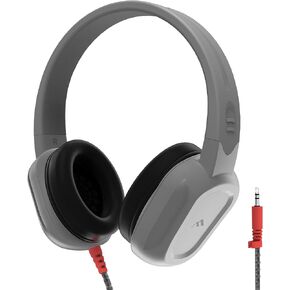 Brenthaven Headphones Wired | 3.5mm Jack On-Ear Rugged 2 Adjustable Headphones with Long Tangle Free Cord - Lightweight Durable and Drop Tested School Supplies for Kids Travel and K-12 Students - Gray