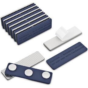 60 Pack Name Tag Magnets, Magnets for Nametags Magnetic Name Badge Holders, Name Tag Magnetic Adhesive Backing with 3 Neodymium Magnets (1.76 x 0.5 inches)