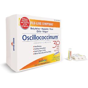 Boiron Oscillococcinum for Flu-like Symptoms Pellets, 30 Count/0.04 Oz each - Pack of 2