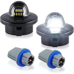 D-Lumina LED License Plate Light Tag Lamp with Socket Wiring Kit for F150 F250 F350 F450 F550 Super Duty Ranger Explorer Bronco Excursion Expedition, Powered by 9-SMD 6500K White Tag Lights, Pack of 2