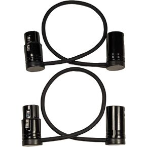 قطعتان من كابل XLR أنثى إلى ذكر XLR ذو زاوية قابلة للتعديل بثلاثة دبابيس متوافق مع أجهزة الصوت 302، 552، 633، 688، 788T، خلاط Zaxcom، ومسجل Zoom F8 والمزيد، أسود in Kuwait