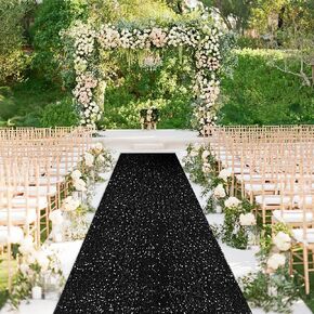 Gold Sequin Aisle Runners Carpet Runner 2ftx15ft for Ceremony Wedding Aisle Runner Indoor Parties Gold Shimmer Aisle Runner