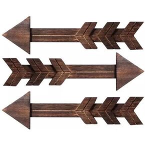 3 Pcs Family Wooden Hanging Arrows Wall Decor Wood Arrows Sign Wall Hanging for Bedroom Living Room Gallery Hallway Home Decoration